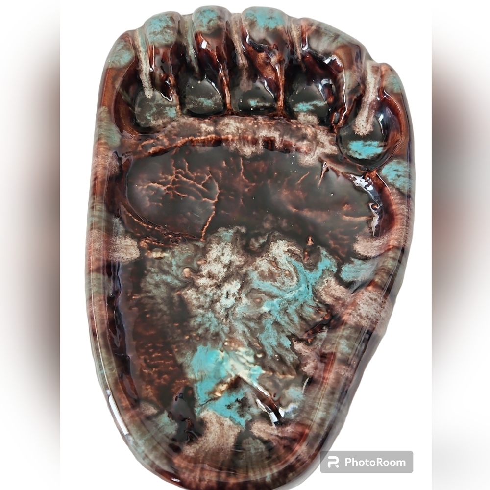 Rare Vintage Bigfoot California Ceramic Drip Glaze - Signed by Artist